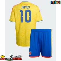 Camisa de Futebol Colômbia James Rodriguez #10 Equipamento Principal Infantil Mundo 2026 Manga Curta (+ Calças curtas)